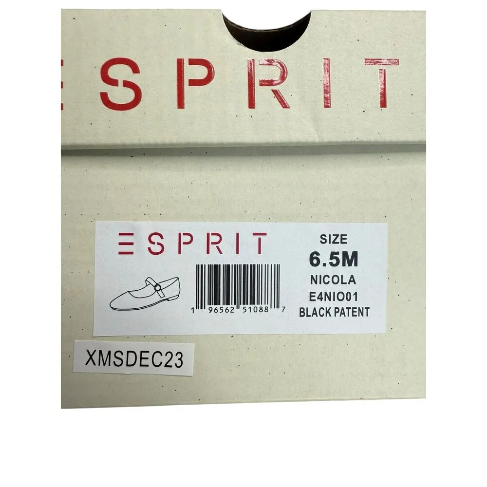 NEW Esprit Mary Jane Ballerina Flats Shoes Black Size 6.5 Vegan Faux Leather - Image 7