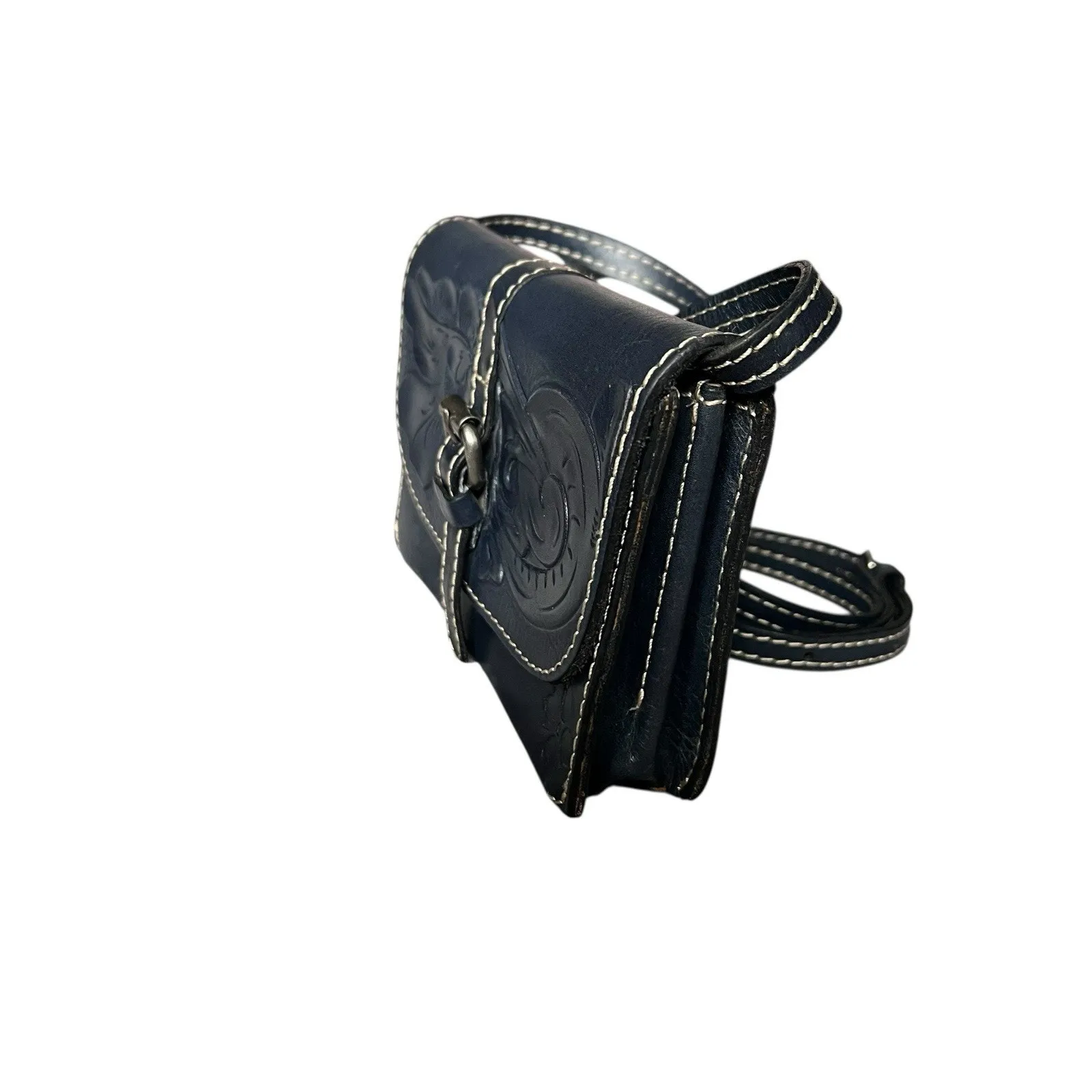 Patricia Nash Torri Small Crossbody Purse P06107 Tooled Embossed Leather As Is - Image 4