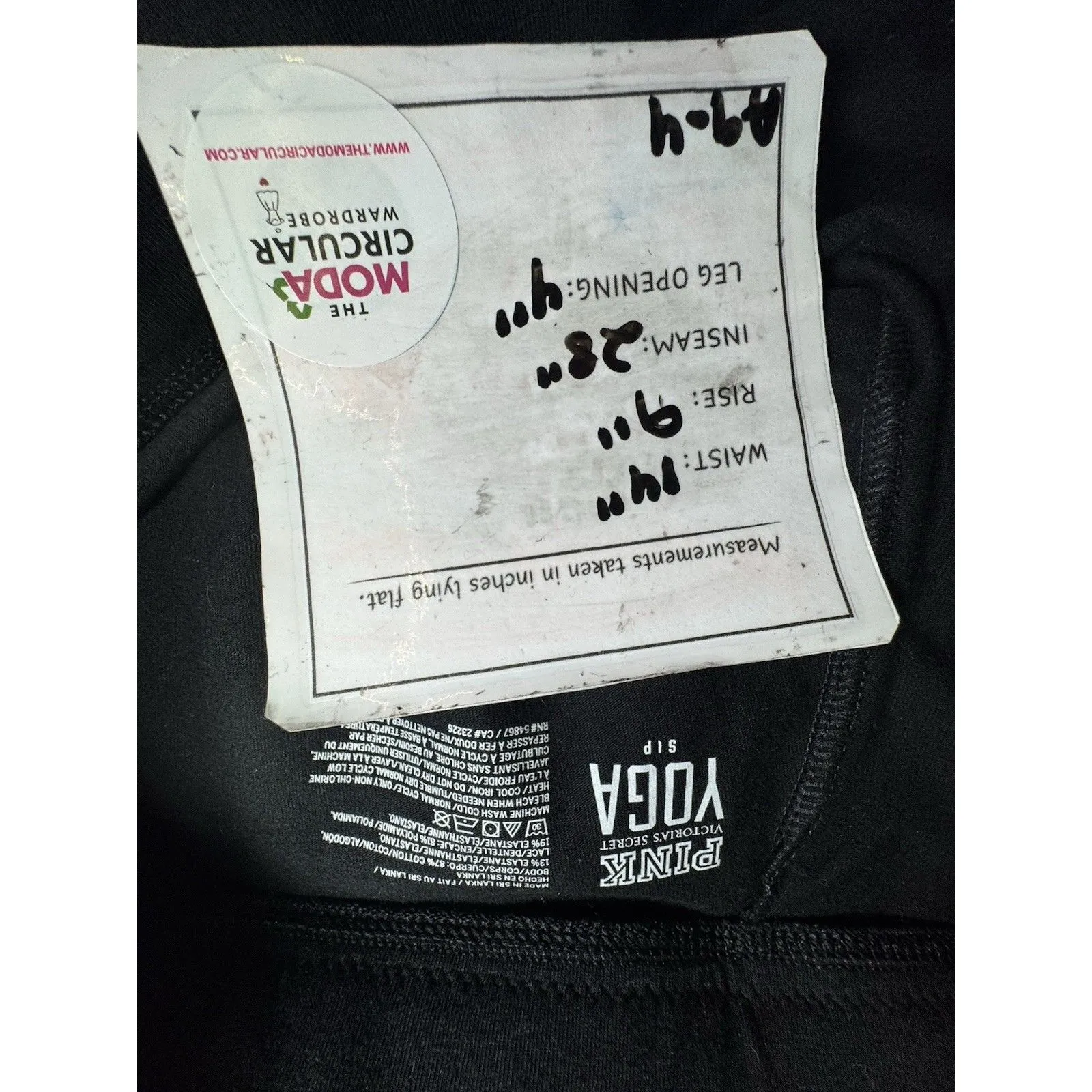 Victoria's Secret PINK Leggings Black Hot Pink Yoga Logo SIZE SMALL - Image 6