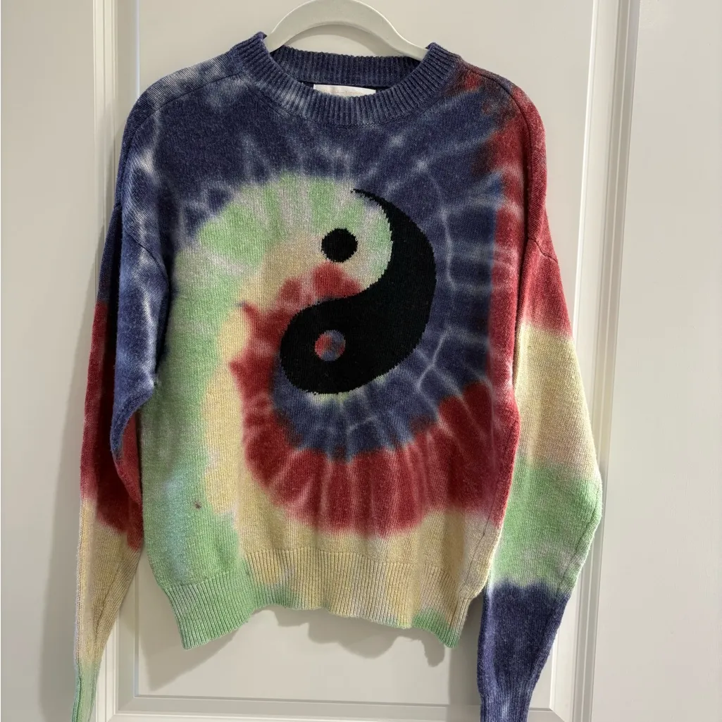 Spiritual Gangster Maude Sweater Tie-Dye Yin Yang-merino wool size XS - Image 2