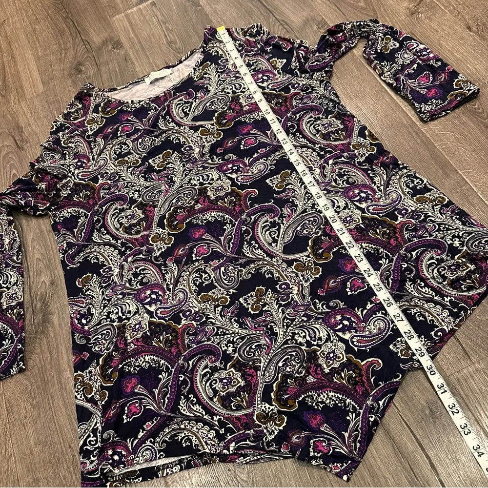 New NWT Women's Blouse Top Plus XXL Boho Paisley Dark Romantic Flowy Asymmetric Black - Image 12