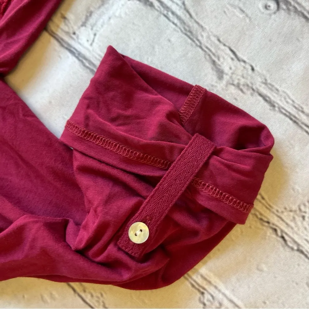 Lucky Brand Tunic Shirt Dress Pink Ethnic Bohemian Roll Tab 3/4 Sleeves - Image 16