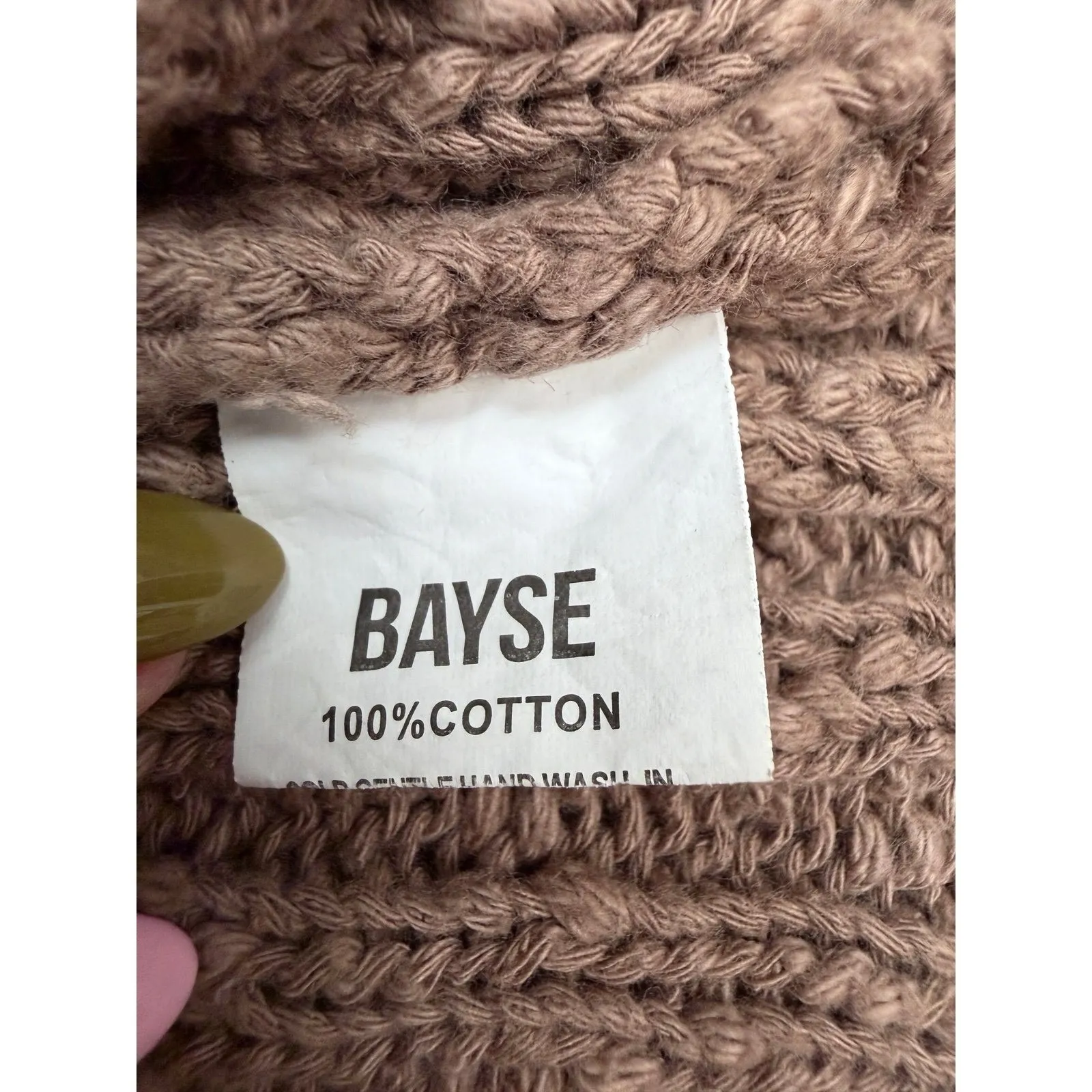 Bayse Lucia Knit Mini Dress Taupe 100% Cotton Ribbed‎ Scoop Back XS/S Size 0 - Image 5