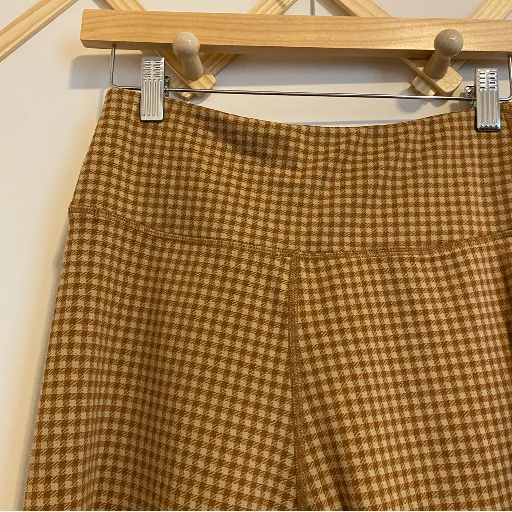Madewell MWL  Orange and Tan Houndstooth Leggings size Medium - Image 4