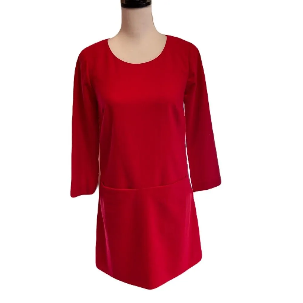 J.Crew Red Wool Blend Sheath Dress | Sz. 00 | Good Condition - Image 2