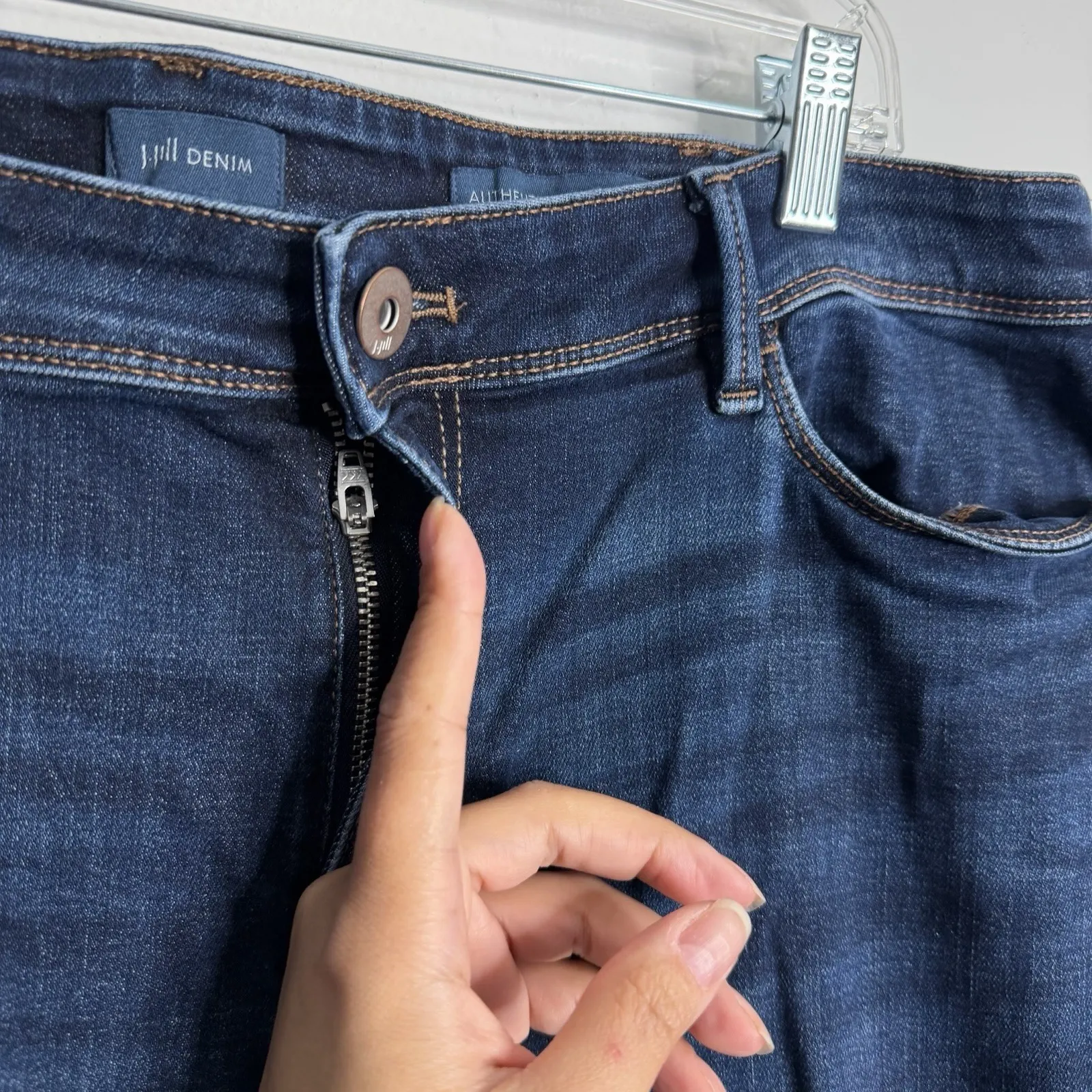 J. Jill Authentic Fit Slim Ankle Jean Plus Size 18 Stretch Casual Blue - Image 7