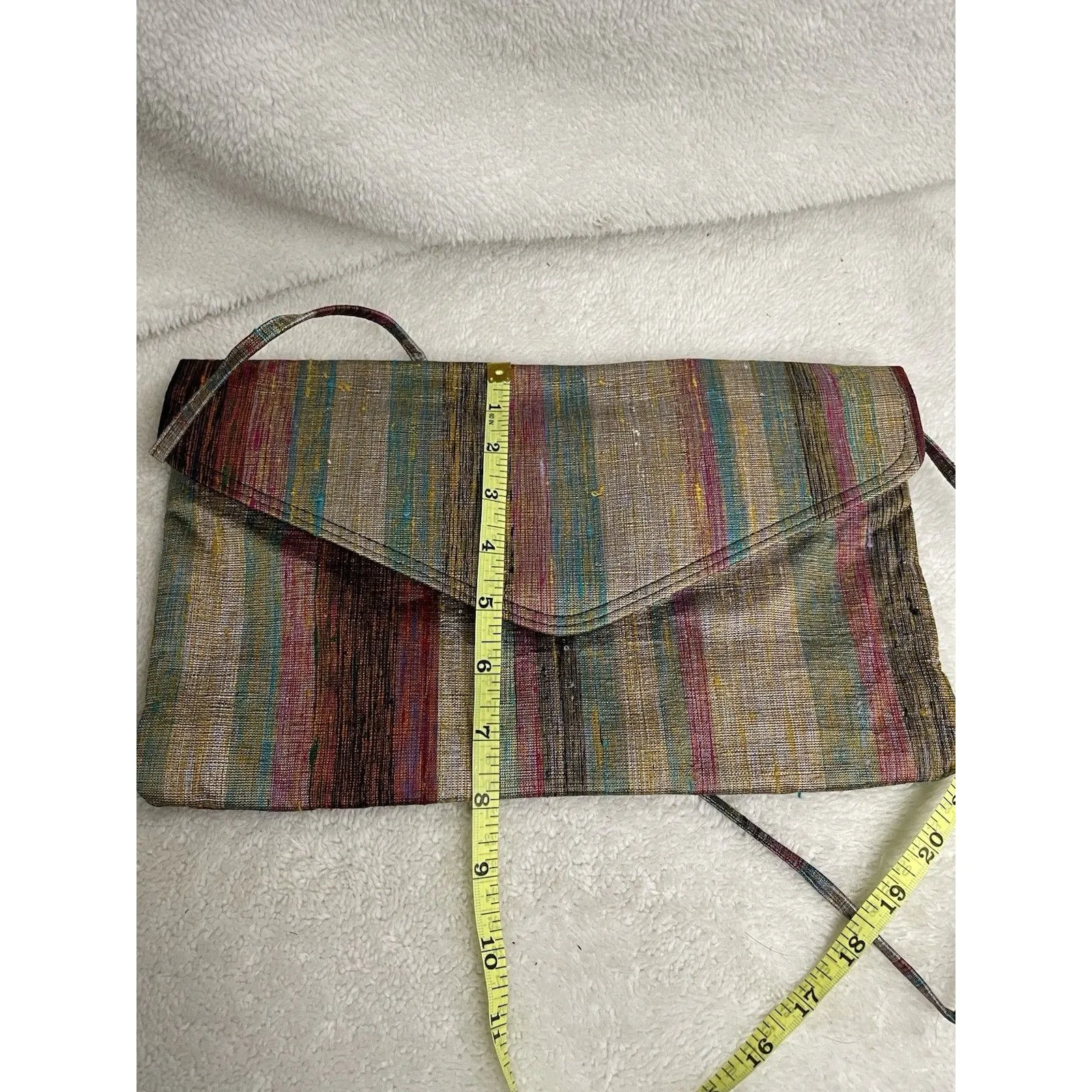 Nuline Satin Taffeta Striped Clutch - Image 7