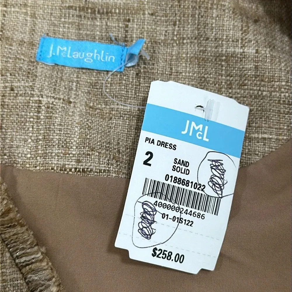 J Mclaughlin Womens Pia Dress 2 Sleeveless Tweed Double Breasted Knee Modest NEW - Image 2