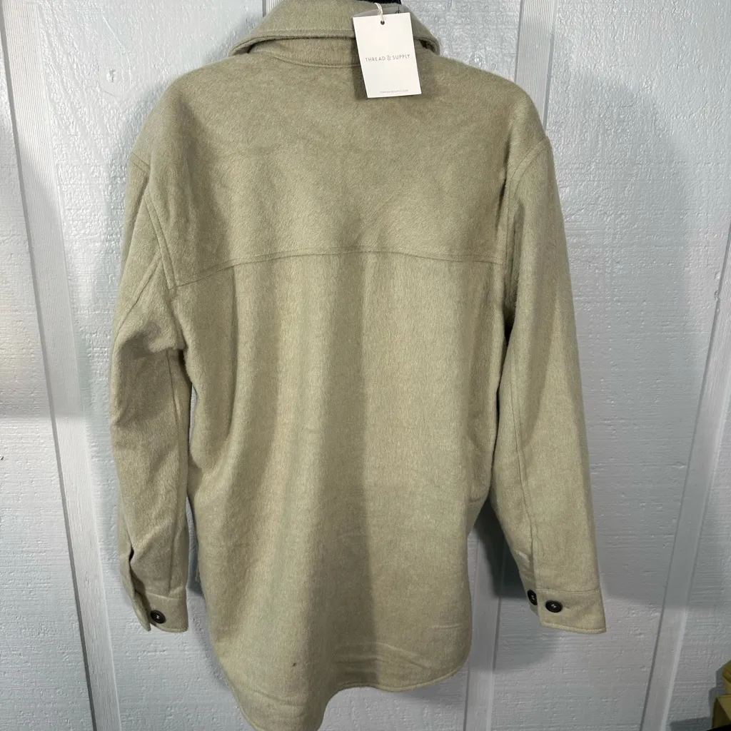 Thread & Supply Camel Long Sleeve Shirt Jacket Shacket Size Medium NWT - Image 6