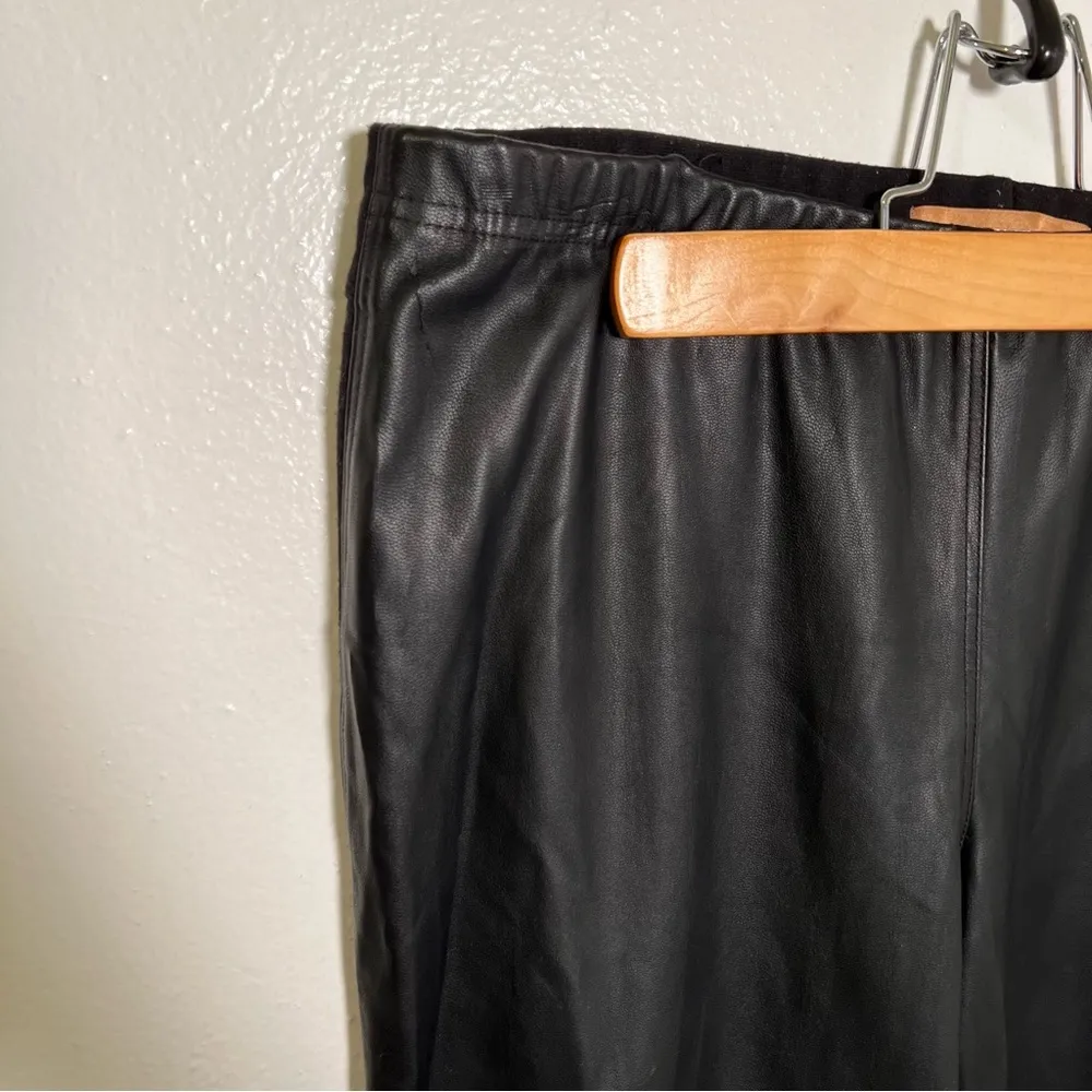 Ellen Tracy Faux Leather Mixed Media Leggings Black - Image 4