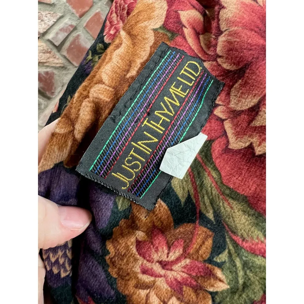 blazer floral boxy boyfriend mustard mauve purple 1980s Pink Size 14 - Image 10