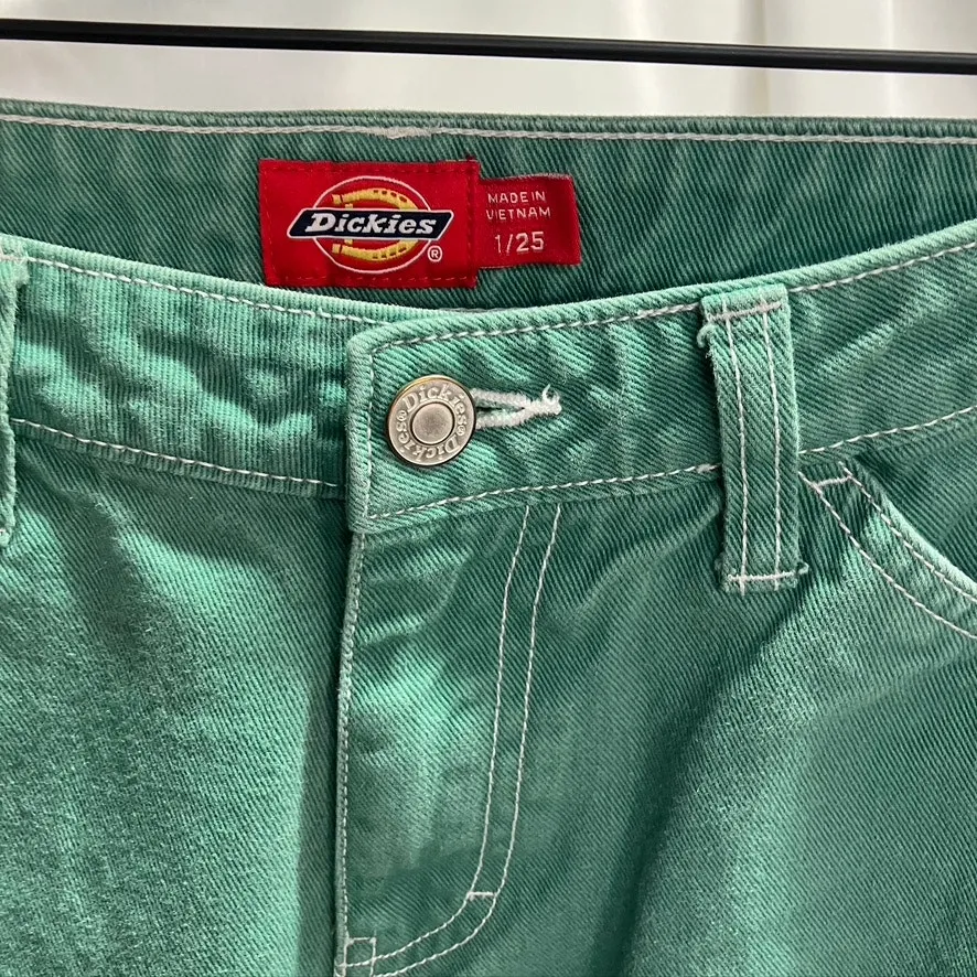 Dickies‎ Carpenter Pants Juniors 1/25 Green Cargo Utility Grunge Mid-Rise - Image 2