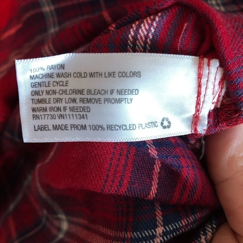 Mossimo Super Soft‎ Red Blue Flannel Size XS - Image 6