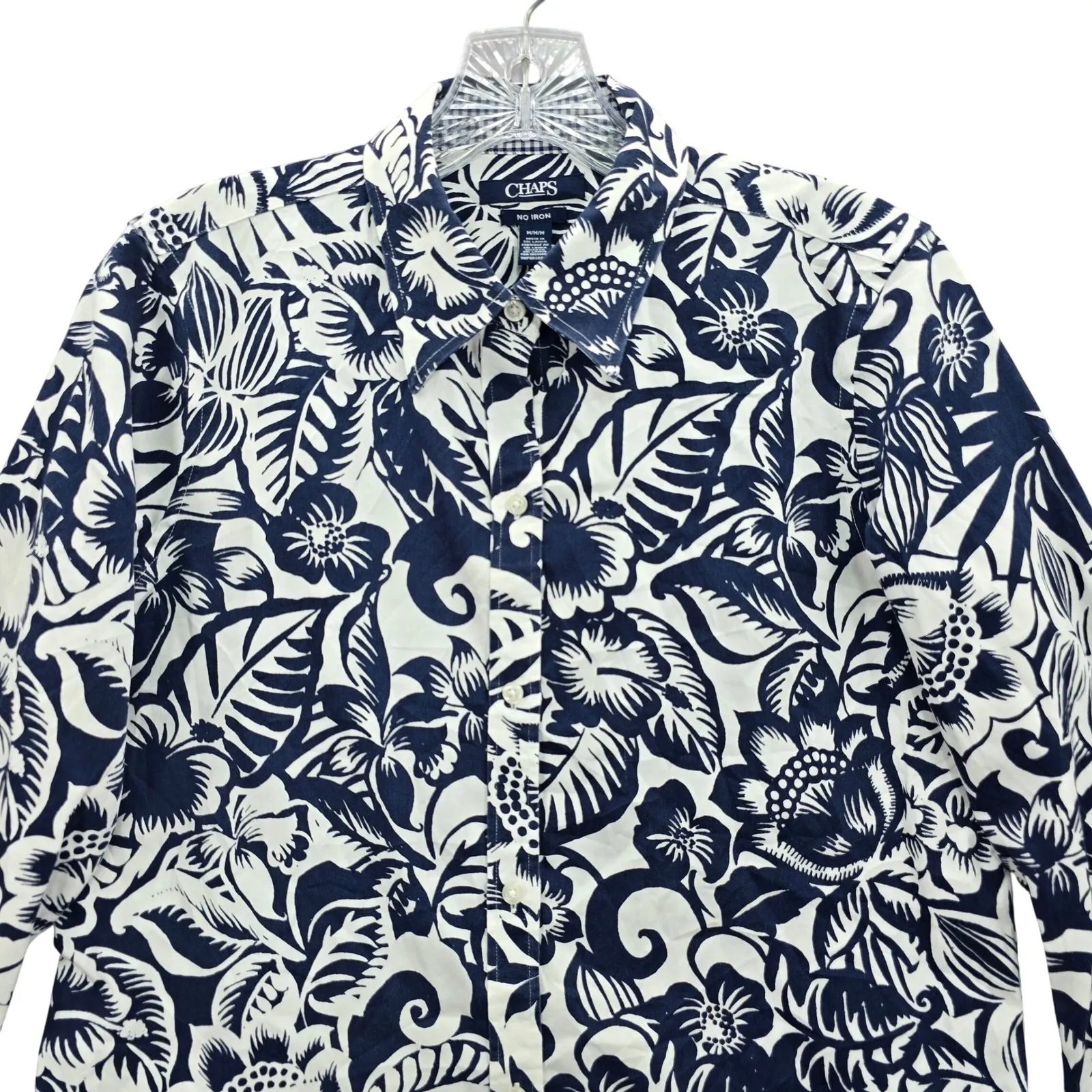 Y2K Vintage Floral Hawaiian Vacation Cruise Island Chaps Surf Shirt 90s Top M - Image 3