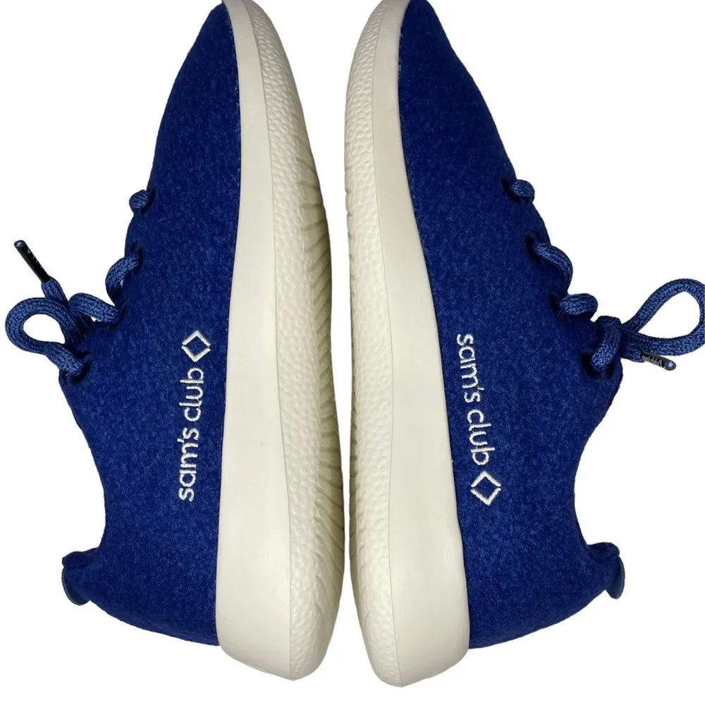 Wool running sneaker in bright blue and white comfort soul limited edition - Image 3