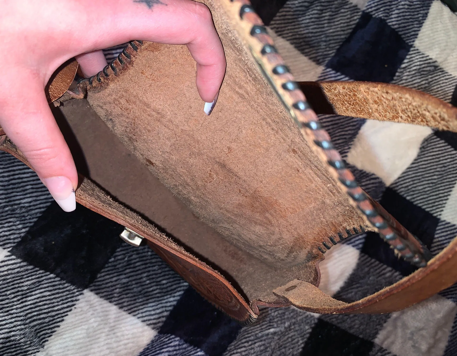 Vintage Leather Purse Tan - Image 3
