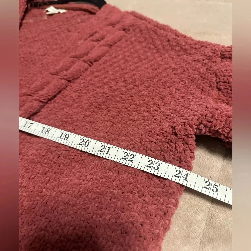 Umgee Chenille Cardigan Size XL Mauve Cozy Soft Warm Sweater Grandpa - Image 9