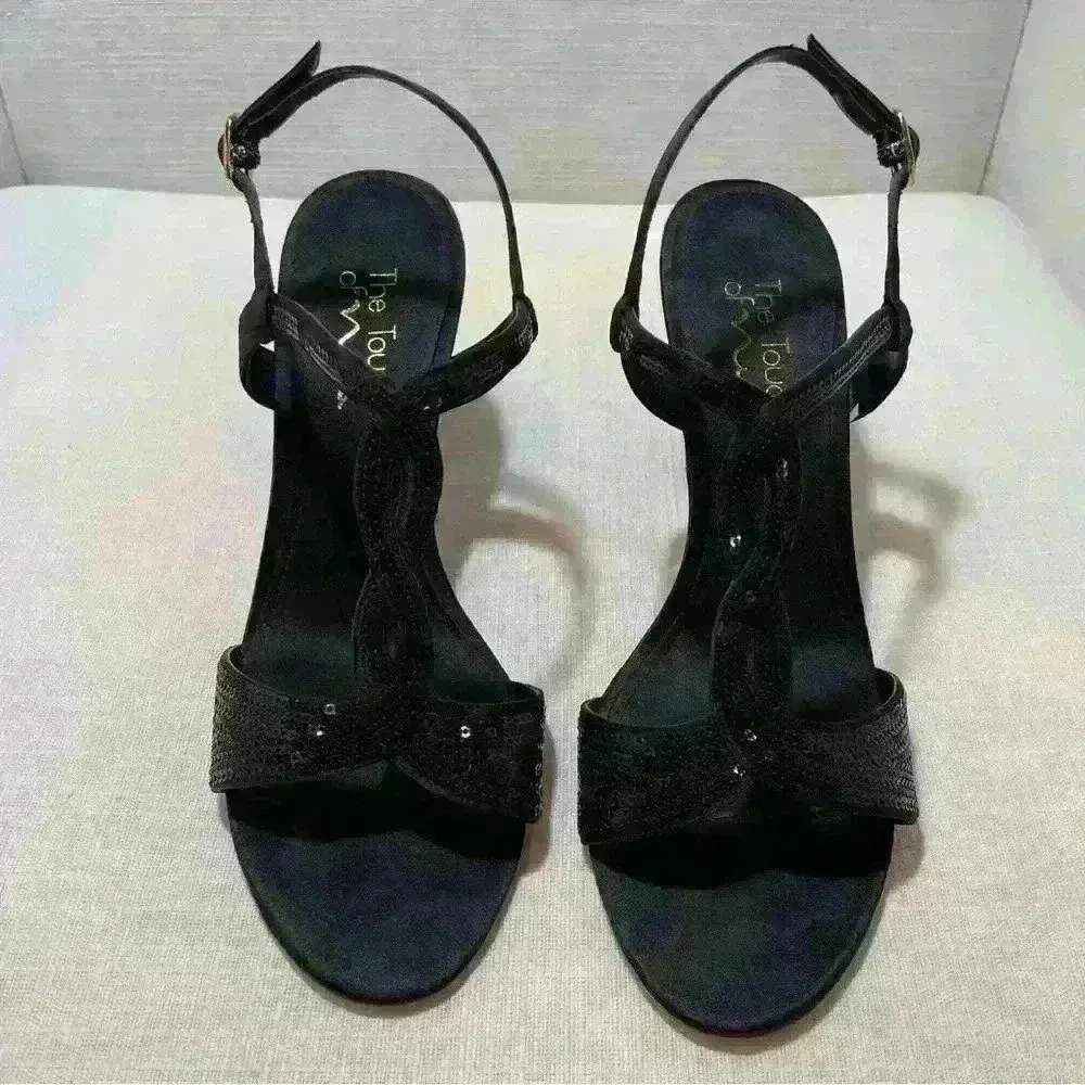 The Touch Of Nina Galinda 1 Black Luster Satin Women’s Heels Size 8.5 - Image 9