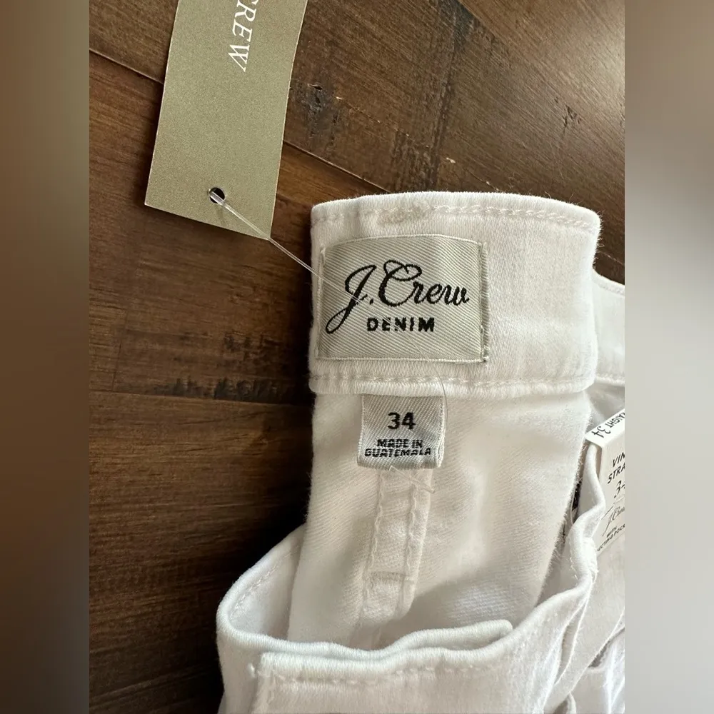 J. Crew Women's High Rise 9" Vintage Straight Leg Denim Jeans Size 33 White NWT - Image 11