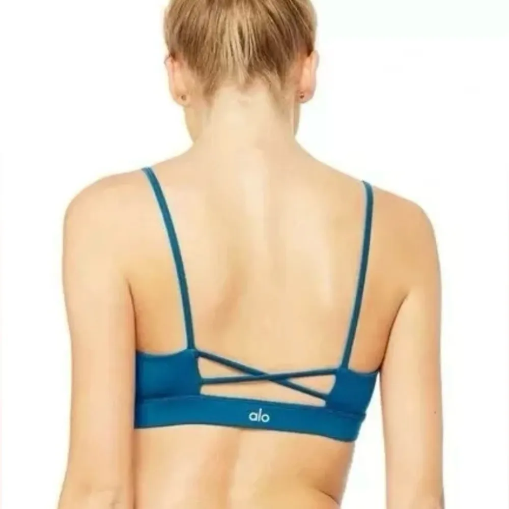 NWOT Alo Yoga Interlace Sports Bra Legion Blue Size S - Image 2