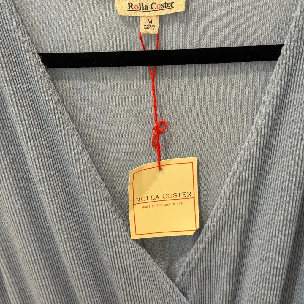 Rolla Coster Blue Ribbed Sleeveless Jumpsuit – Size M – NWT - Image 7