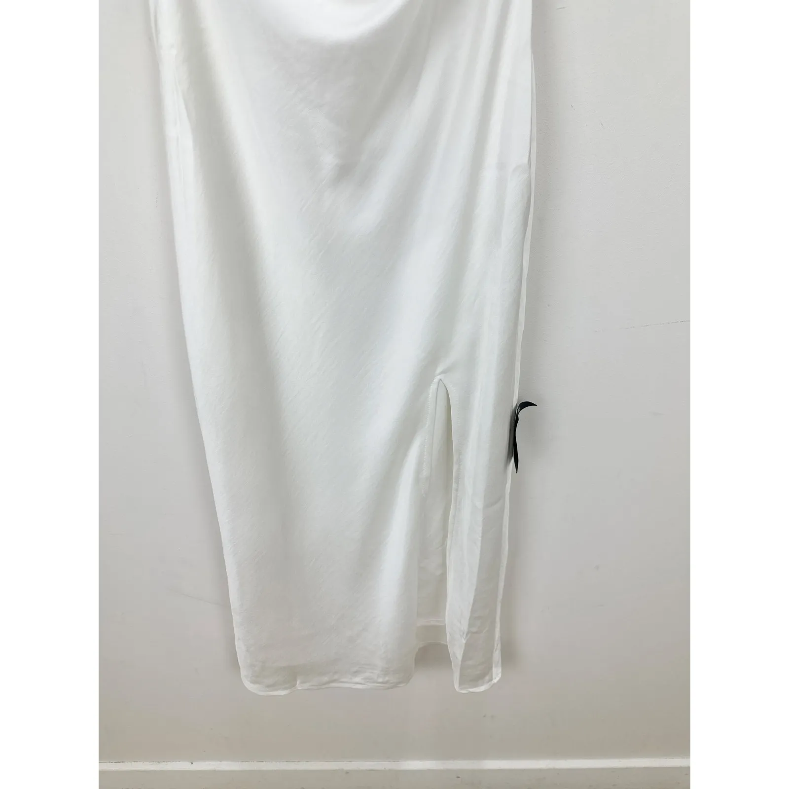 Lulus Beyond Classy White Satin Halter Midi Dress Wedding Bridal Medium NWT - Image 13