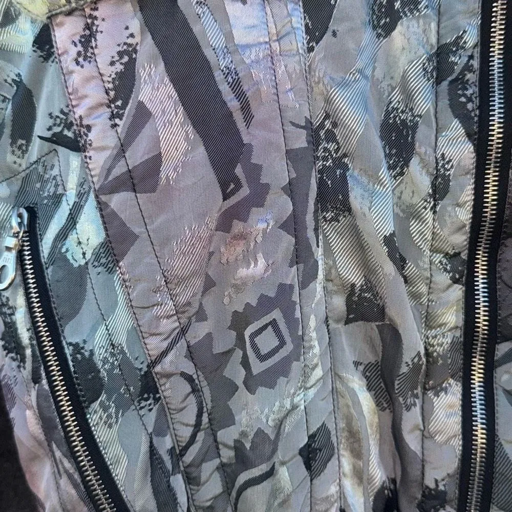 VINTAGE KAELIN Winter Ski snowboard Women's Jacket Silver Size M - Image 4