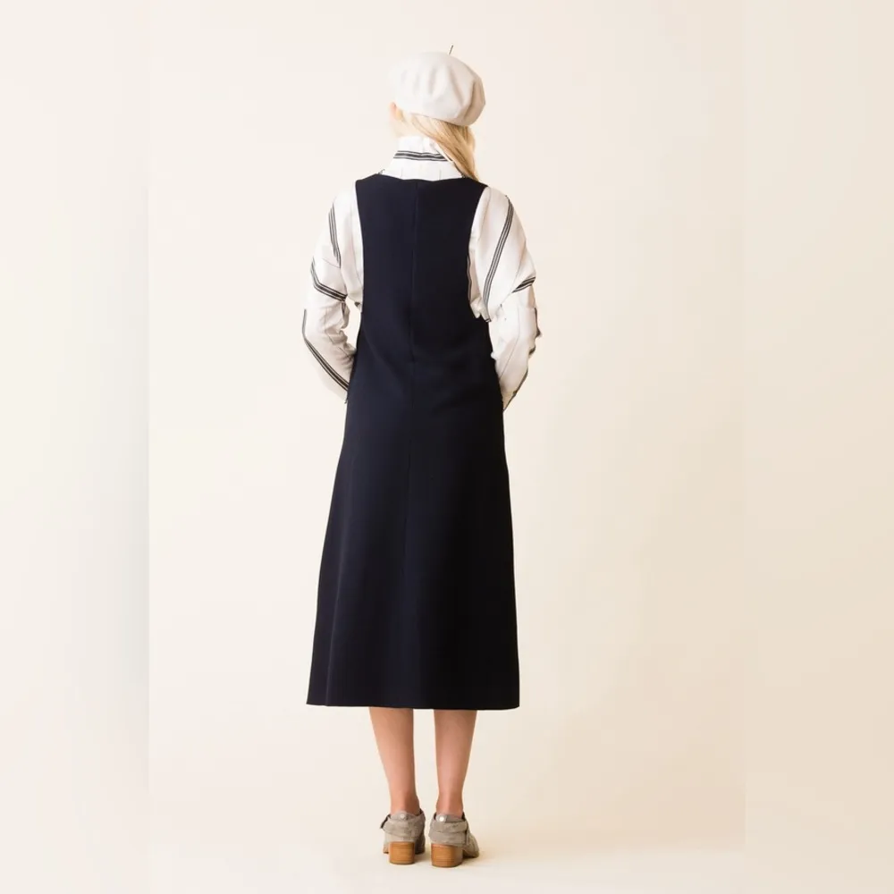 NWT TIBI Mica Crepe Jumper in Navy, Size 4 New w/Tag Retail $595 - Image 6