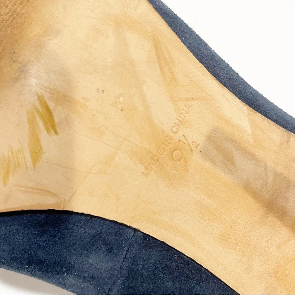 Madewell Shoes‎ Womens Black Blue Suede Heels Cocktail Dress Work Pumps Size 9.5 - Image 6