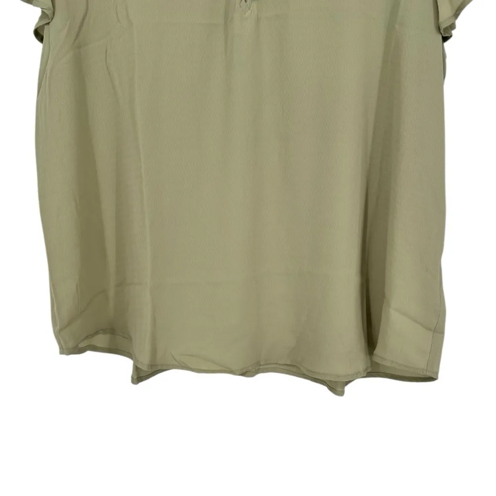 Zenobia Sage Green Lightweight Flutter Sleeve Blouse size 2X NWT V Neck - Image 3
