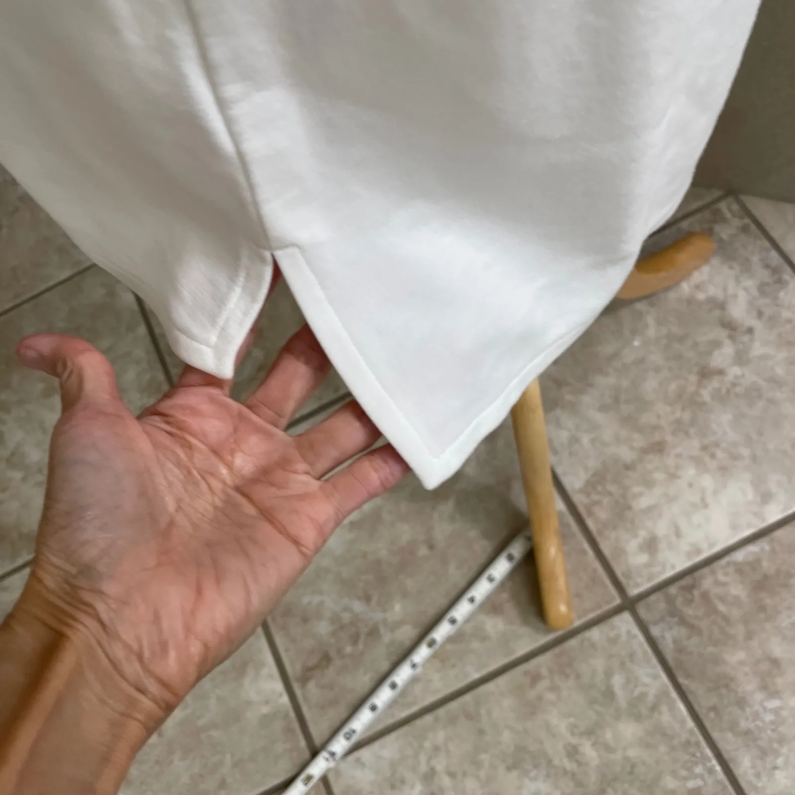 Eileen Fisher T-Shirt Dress High Low Hem Short Sleeve Stretch White Size xs/tp - Image 3