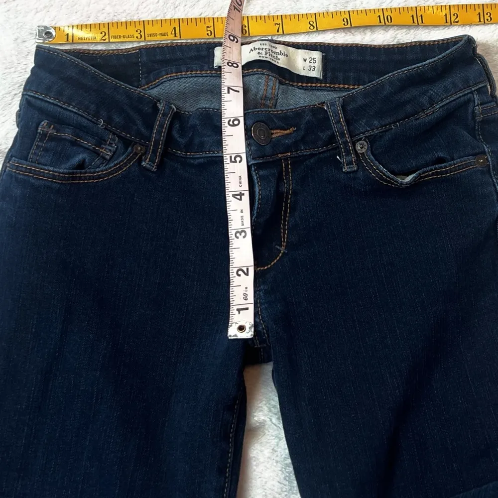 Abercrombie & Fitch Skinny Low Rise Dark Wash Jeans Size 0 25” Size 25” Waist - Image 4