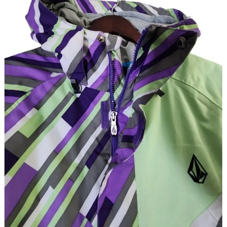 Y2K VOLCOM Shale Jacket Thermonite Hooded Ski Snowboard Coat Women's Sz Med EUC! - Image 5