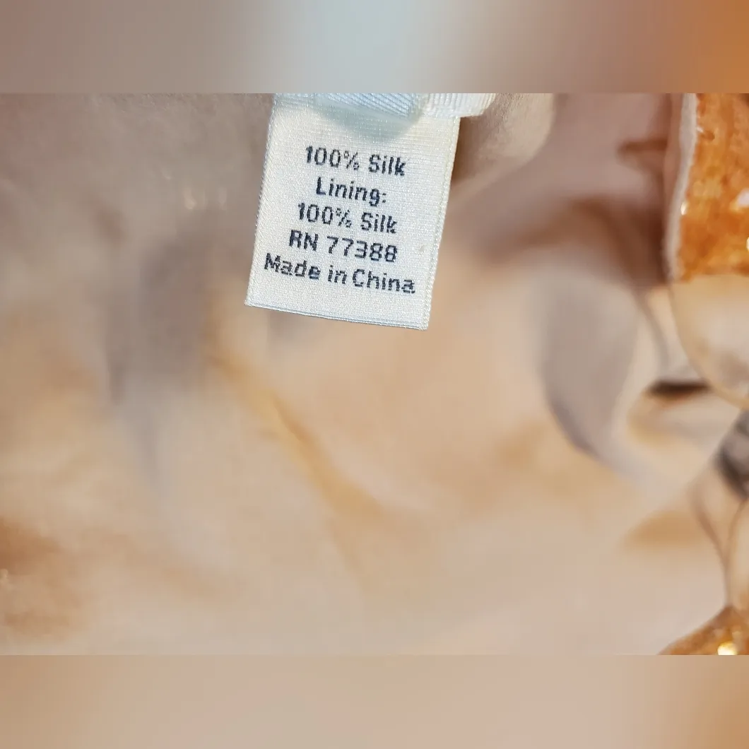 J.Crew Collection Amber Gold Sequin Silk Camisole Top Size 8 - Image 8