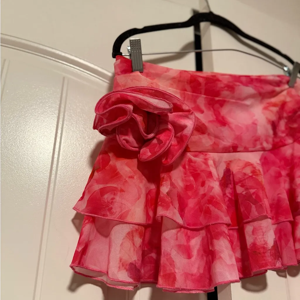 NWT Superdown Mika Pink Floral Corset Mini Skirt Set - Image 10