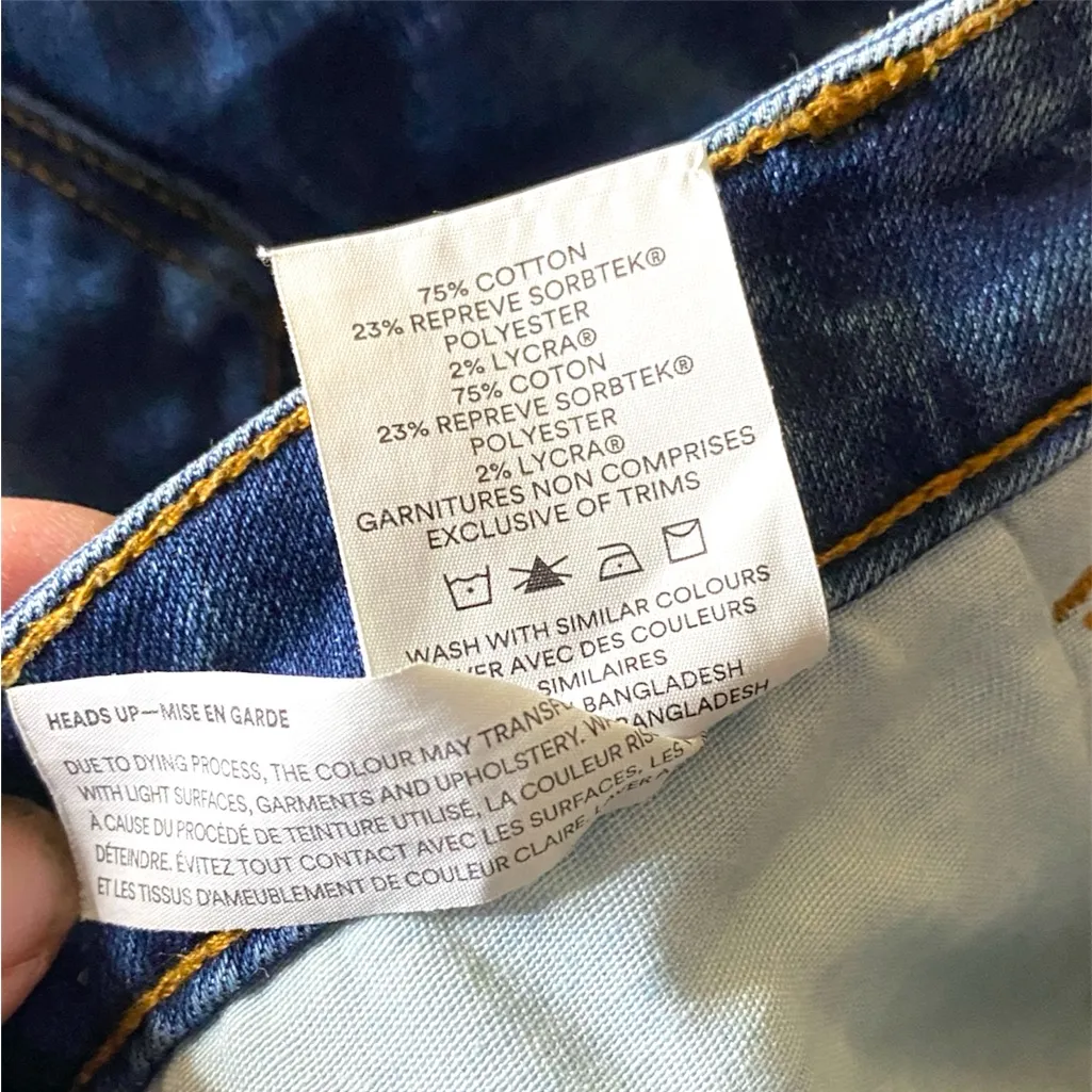 Frank & Oak Kim Slim Fit Blue High Rise Denim Jeans Sz 30 - Image 6