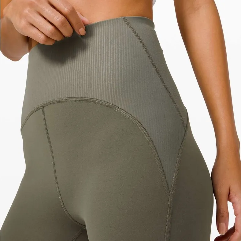 Lululemon Blissful Bend Super High-Rise Short 8 Army Green Sz4 Buttery Soft Nulu - Image 4