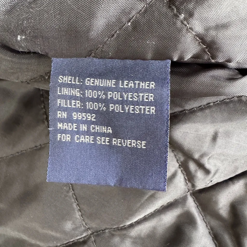 Vintage Rainforest Black Leather Jacket Quilted Lining Buckle Details Medium - Image 6