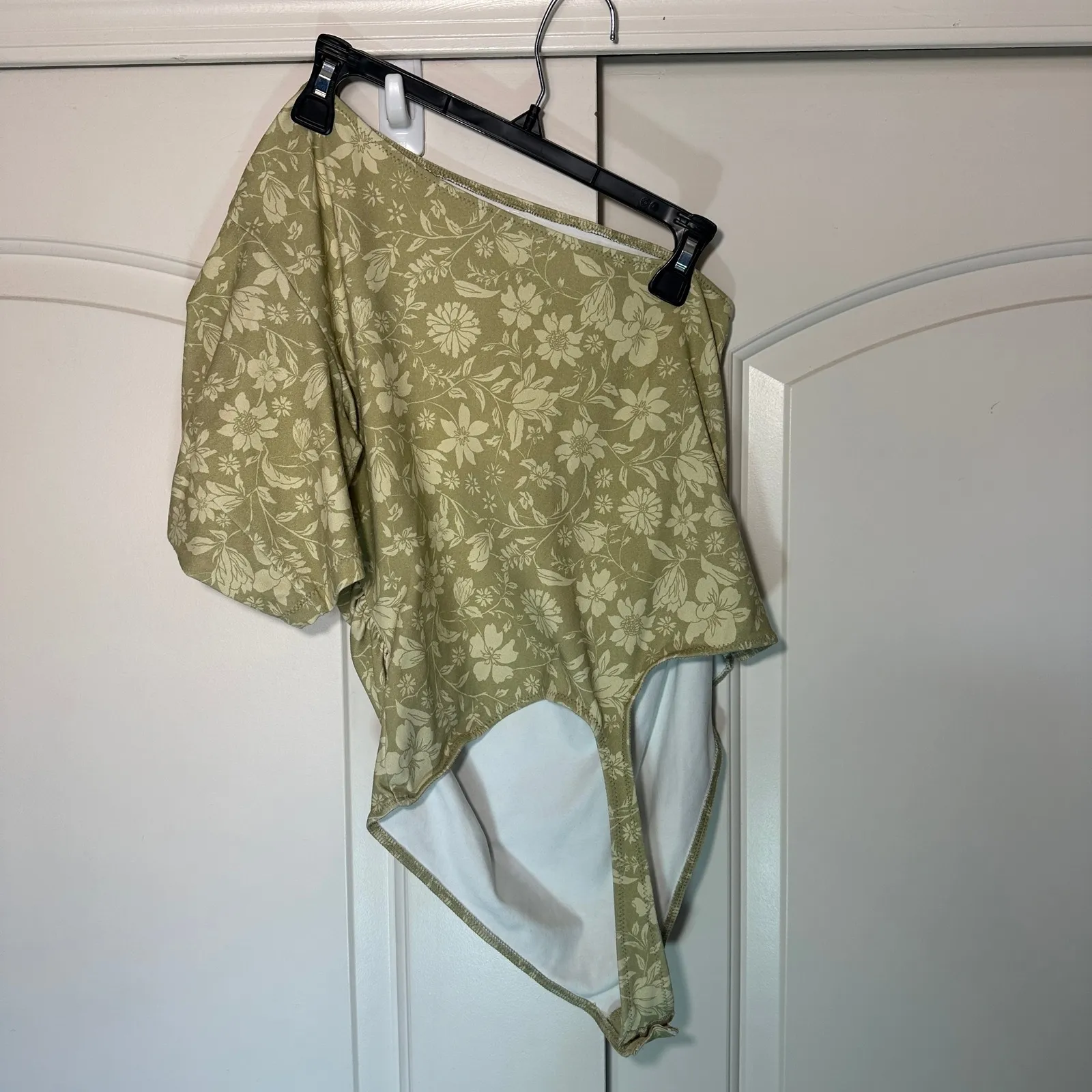 Free People Somethin Bout You Bodysuit In Cactus Combo One Shoulder Womens Large - Image 3