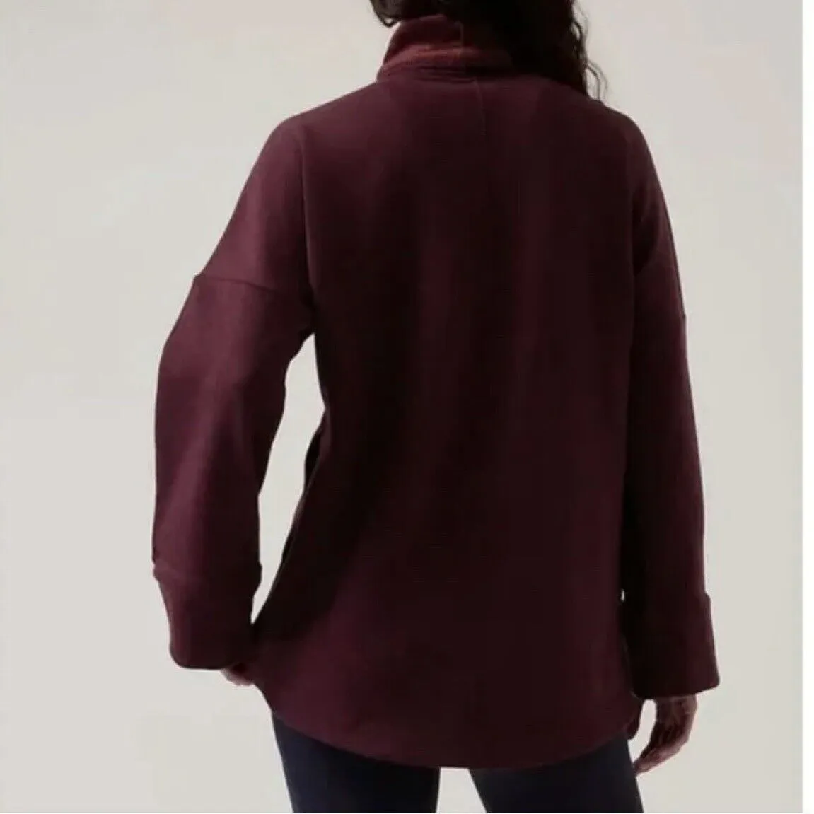 Athleta Cozy Karma Funnel Neck Sweatshirt Purple Medium - Image 2