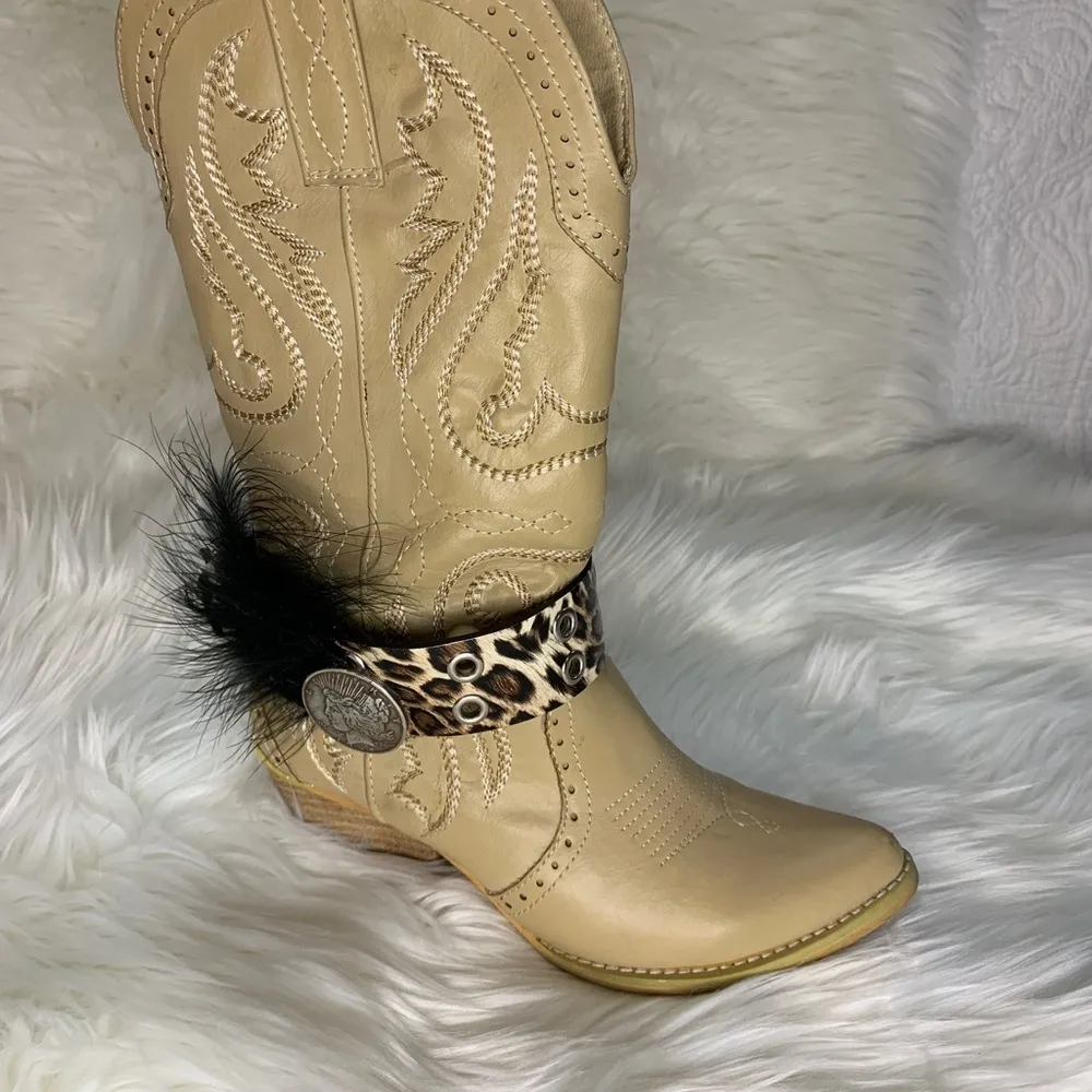 Handmade Removable Women’s Boot Bands/Cuffs Brown - Image 7