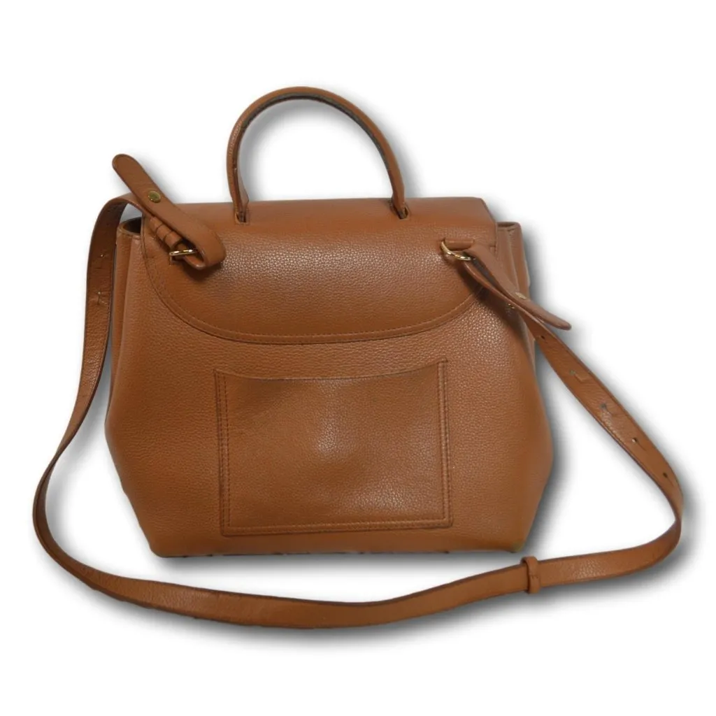 Polène Numéro Un Nano Tan Textured Calf Leather Top Handle Crossbody Bag - Image 3