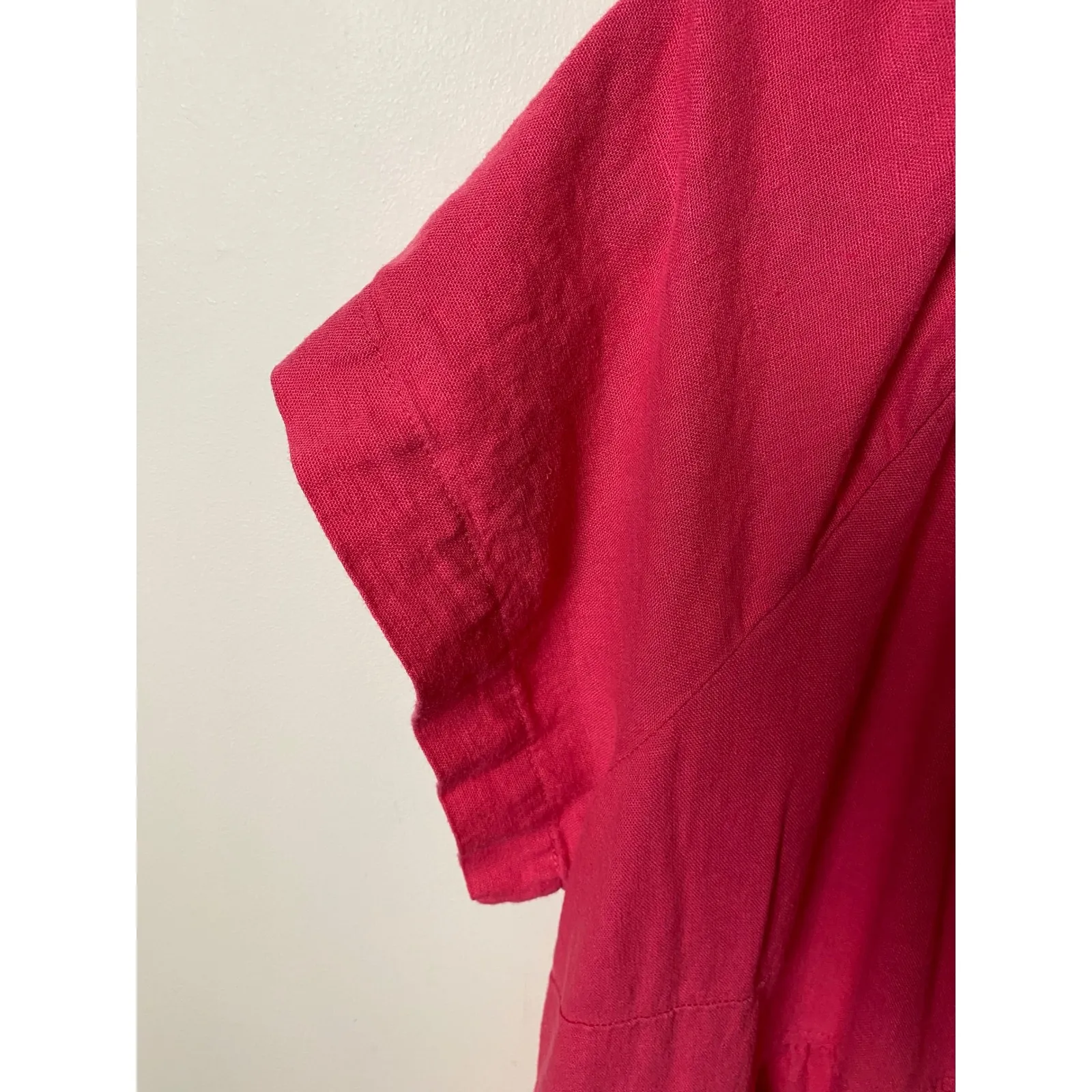 Universal Thread Pink Linen Blend V Neck Babydoll Dress XXL Casual Short Sleeve - Image 8
