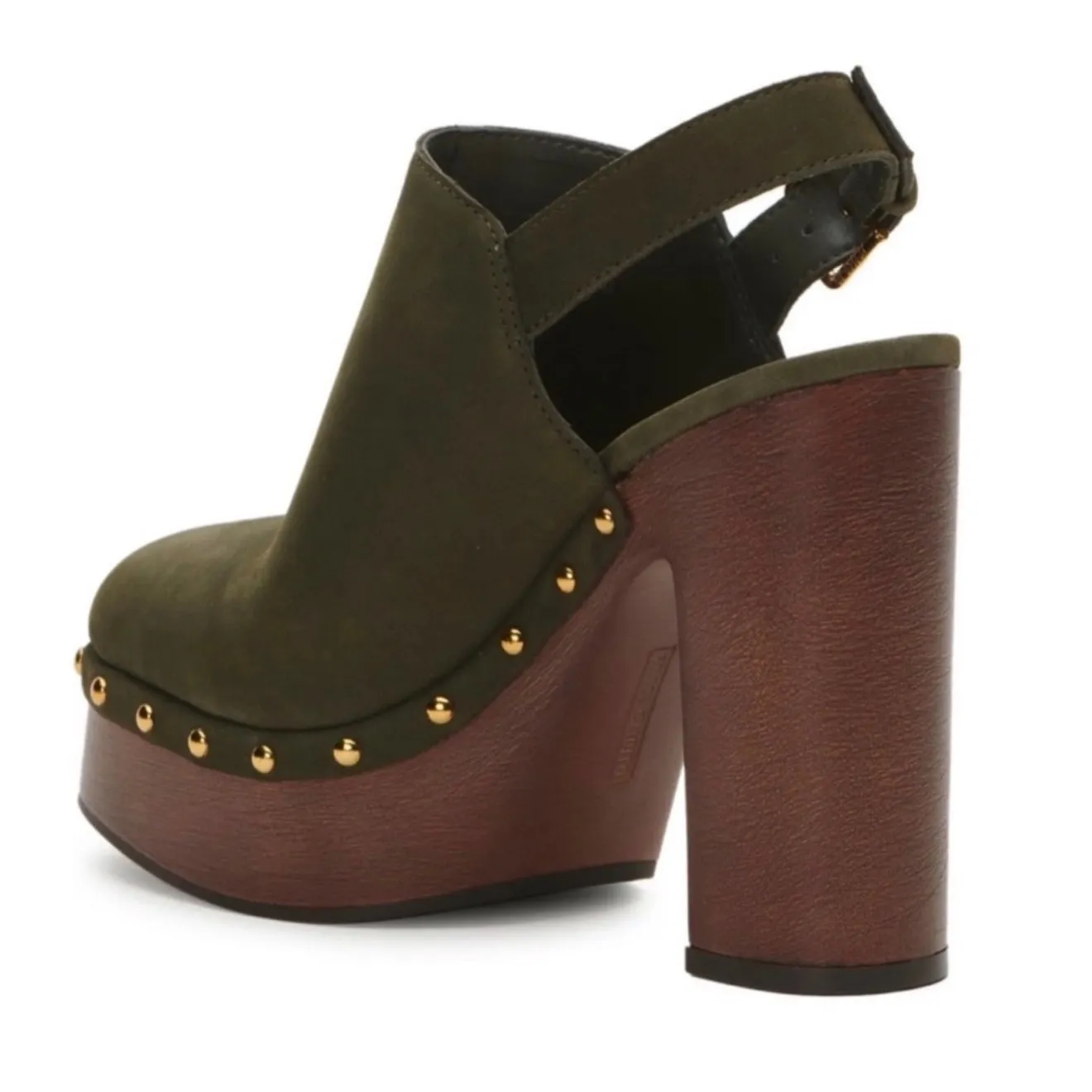 New! VINCE CAMUTO‎ Ithernda Slingback Suede Clog in Olive Green Sz 9.5 $170 - Image 3