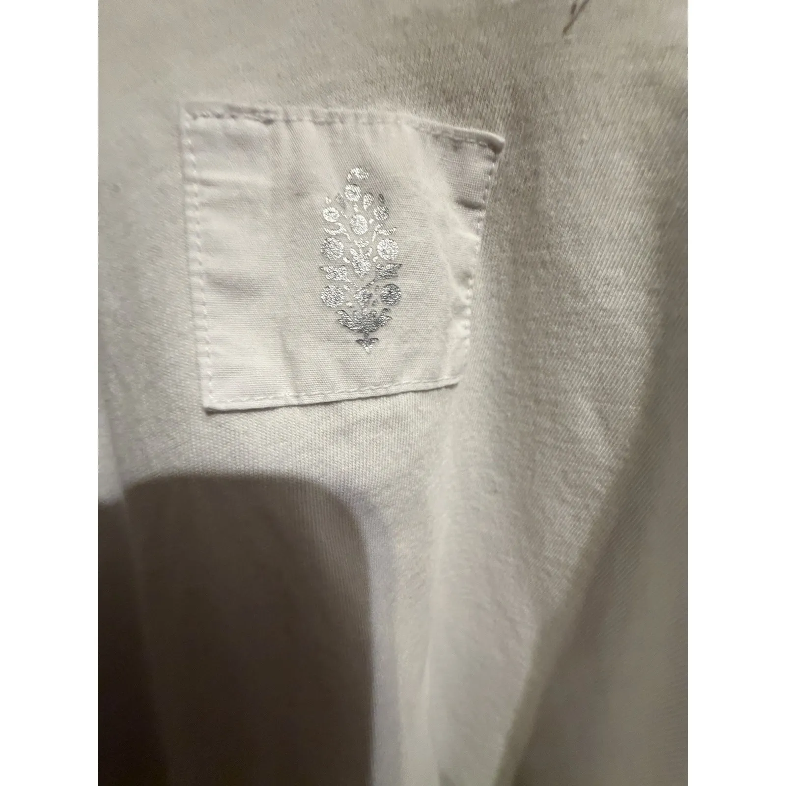 Free People White Reflective Crop Top Size Medium - Image 7