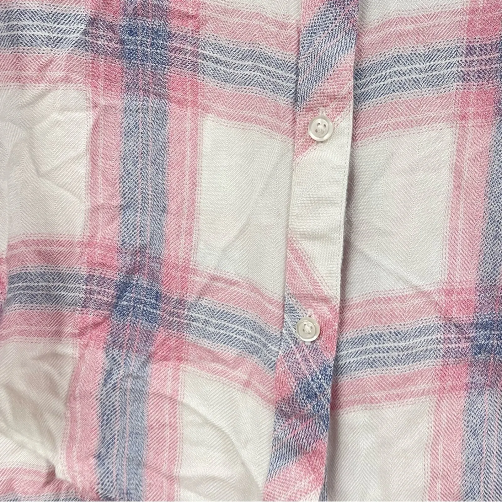 Rails Pink Blue & White Plaid Casual Button Down Shirt Blouse Womens S Hunter - Image 2