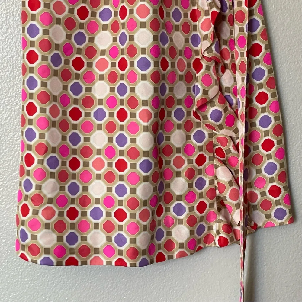 Florence Broadhurst for Kate Spade Silk Knee Length Aubrey Wrap Dress Size 4 - Image 6