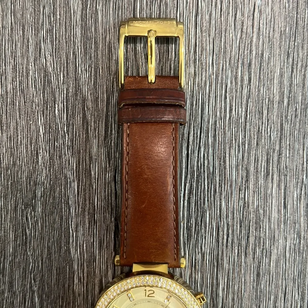Michael Kors  Parker Chocolate Leather Watch - Image 5