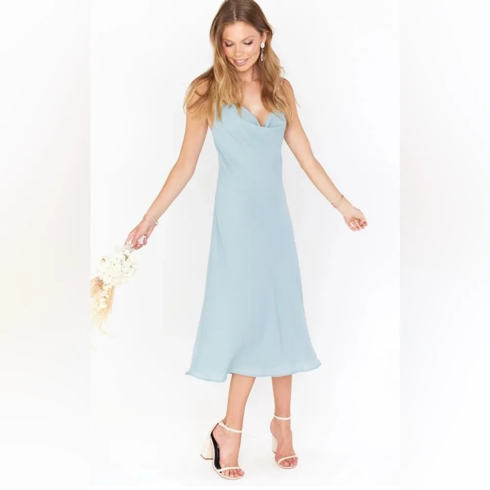 Show Me Your Mumu Verona Cowl Dress Silver Sage Crisp NWT - Image 2