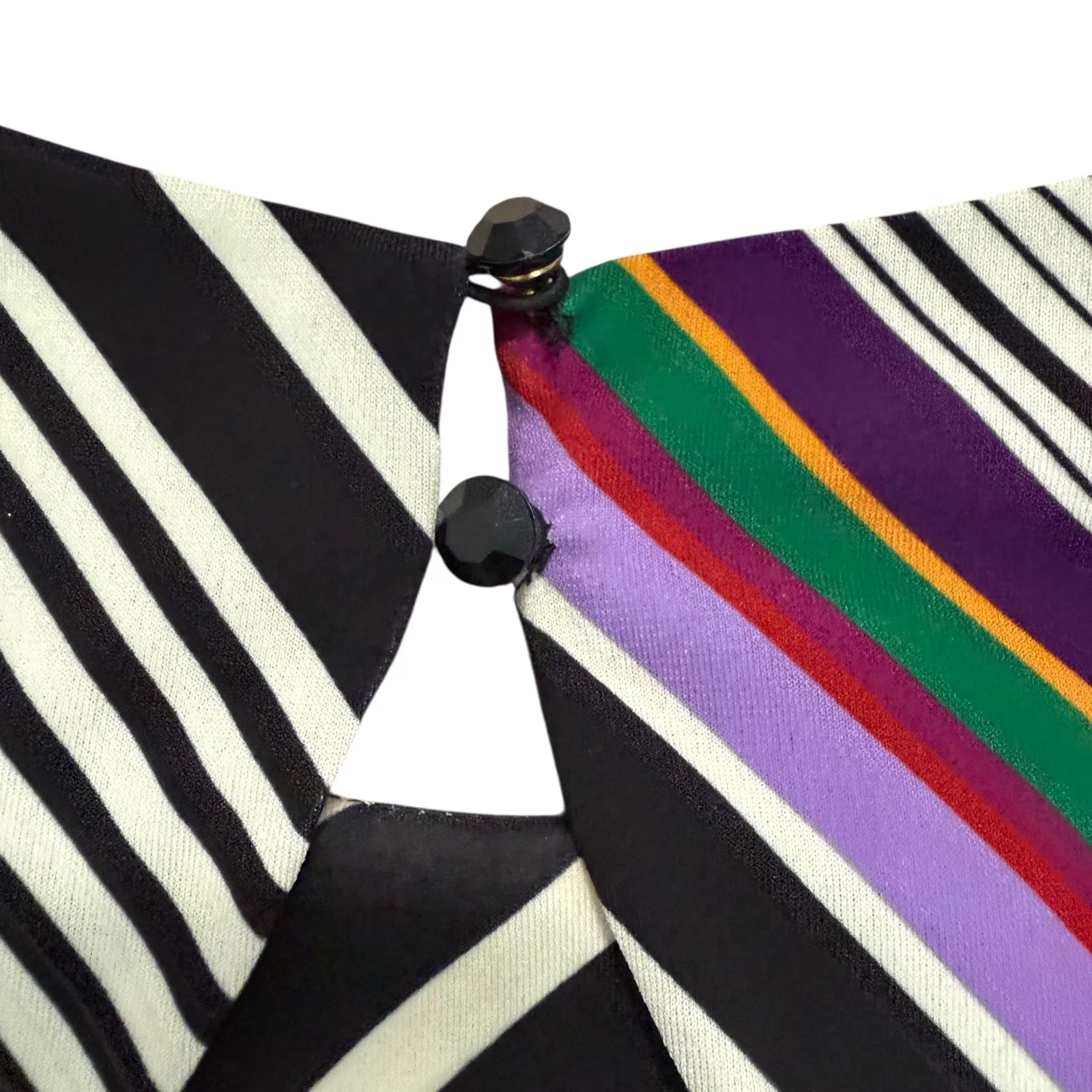 Trina‎ Turk Merry Striped Shift Dress Retro Mod GoGo 60s Disco 3/4 Sleeve Size S - Image 10